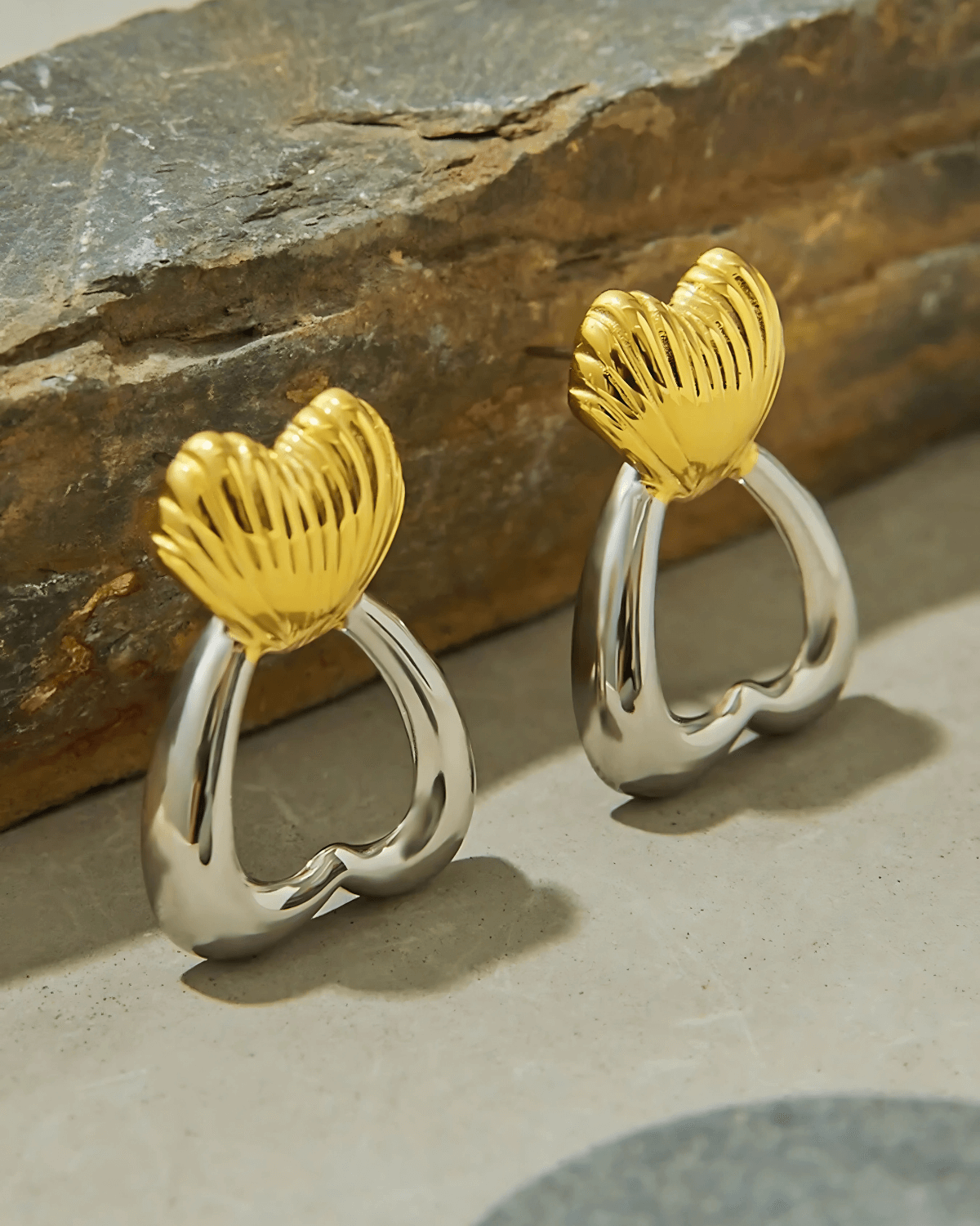 Best Gold Earrings Silver Heart Stud Earrings Women’s, Birthday Wedding Gift Mom Wife Holiday, 18K Yellow Gold, Mason & Madison