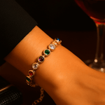 Gold Chain Bracelet with Gemstone, Best Trending Trendy Gold Chain Bracelet with Gemstone Gift for Women, Lady, Mother, Wife, Mason & Madison Co.