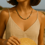 Gold Chain Necklace with Gemstone, Best Trending Trendy Gold Chain Necklace with Gemstone Gift for Women, Lady, Mother, Wife, Mason & Madison Co.