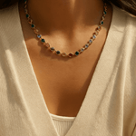 Gold Chain Necklace with Gemstone, Best Trending Trendy Gold Chain Necklace with Gemstone Gift for Women, Lady, Mother, Wife, Mason & Madison Co.