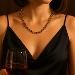 Gold Chain Necklace with Gemstone, Best Trending Trendy Gold Chain Necklace with Gemstone Gift for Women, Lady, Mother, Wife, Mason & Madison Co.