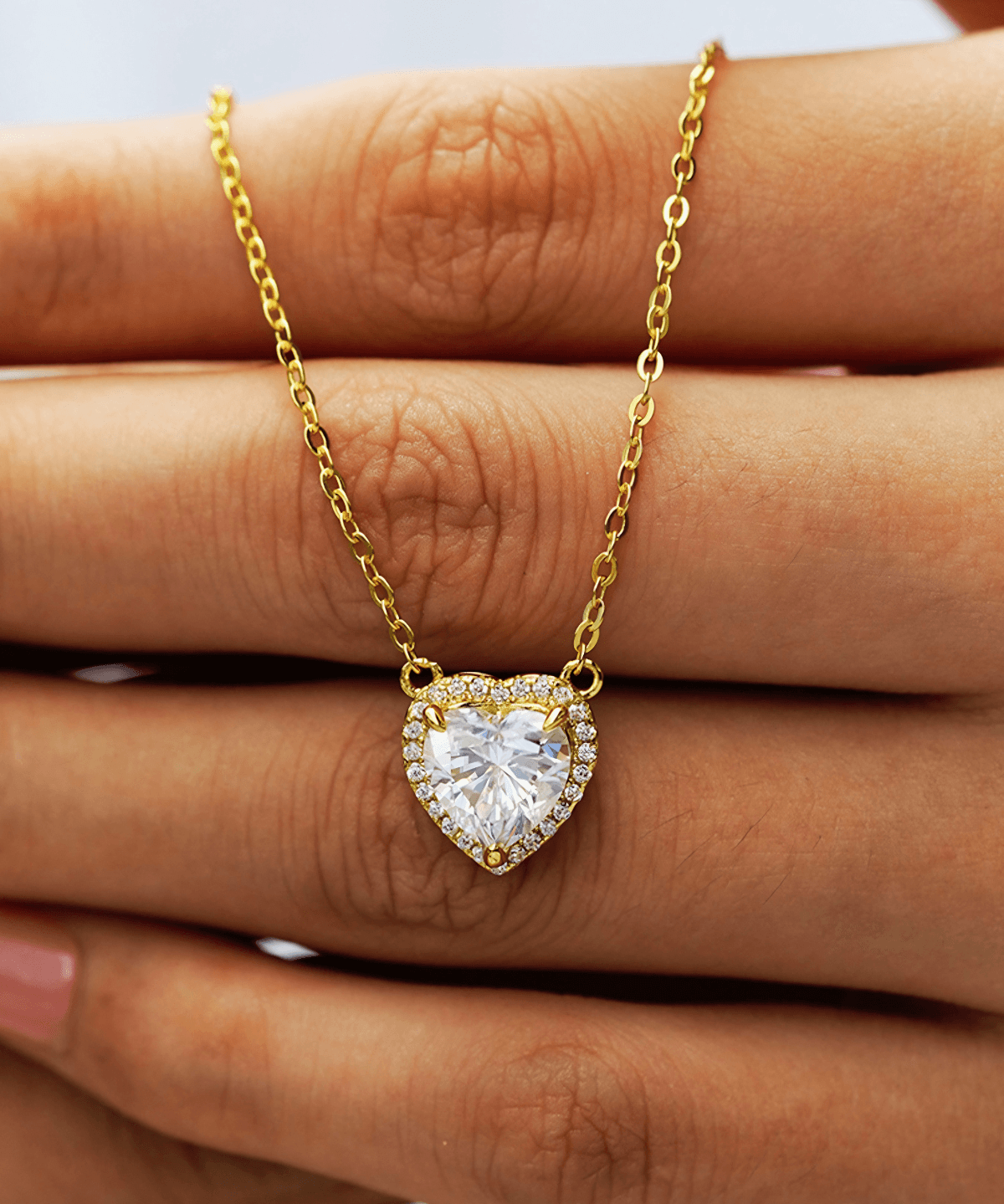 Gold Heart Necklace, Mason & Madison Co. 2 Carat Diamond Gold Heart Necklace