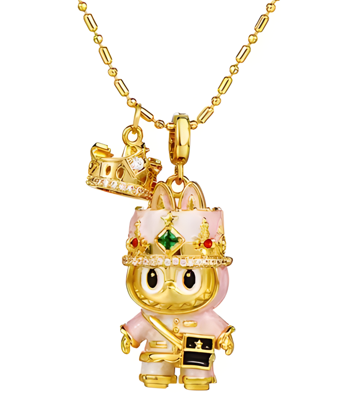 Labubu Necklace Jewelry 18K Yellow Gold Labubu Diamond Pendant Necklace 18k Women's, Best Trending Birthday Wedding Gift for Mom Wife, Bridal Party Travel Work School Holiday, Mason & Madison