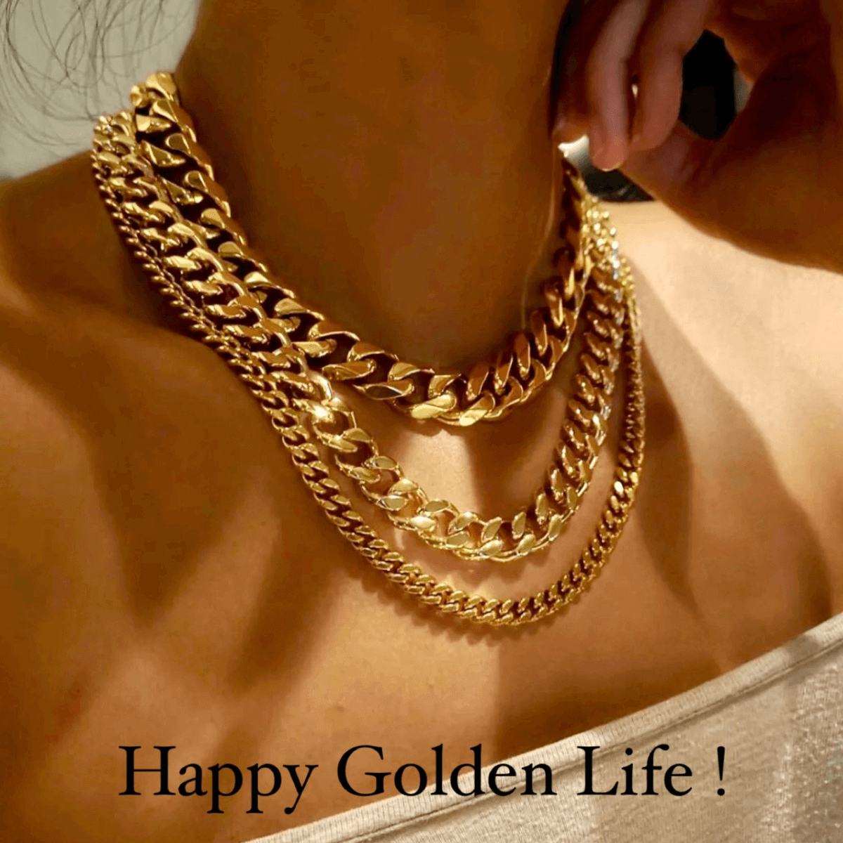Best Gold Chain Necklace Jewelry Gift, Best Aesthetic Yellow Gold Chunky Chain  Necklace Jewelry Gift for Women, Girls