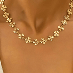 Mason & Madison Co. 18K Gold Flower Chain Necklace 18k Women's | Tarnish-Free, Waterproof, Hypoallergenic, Sustainable, High Quality