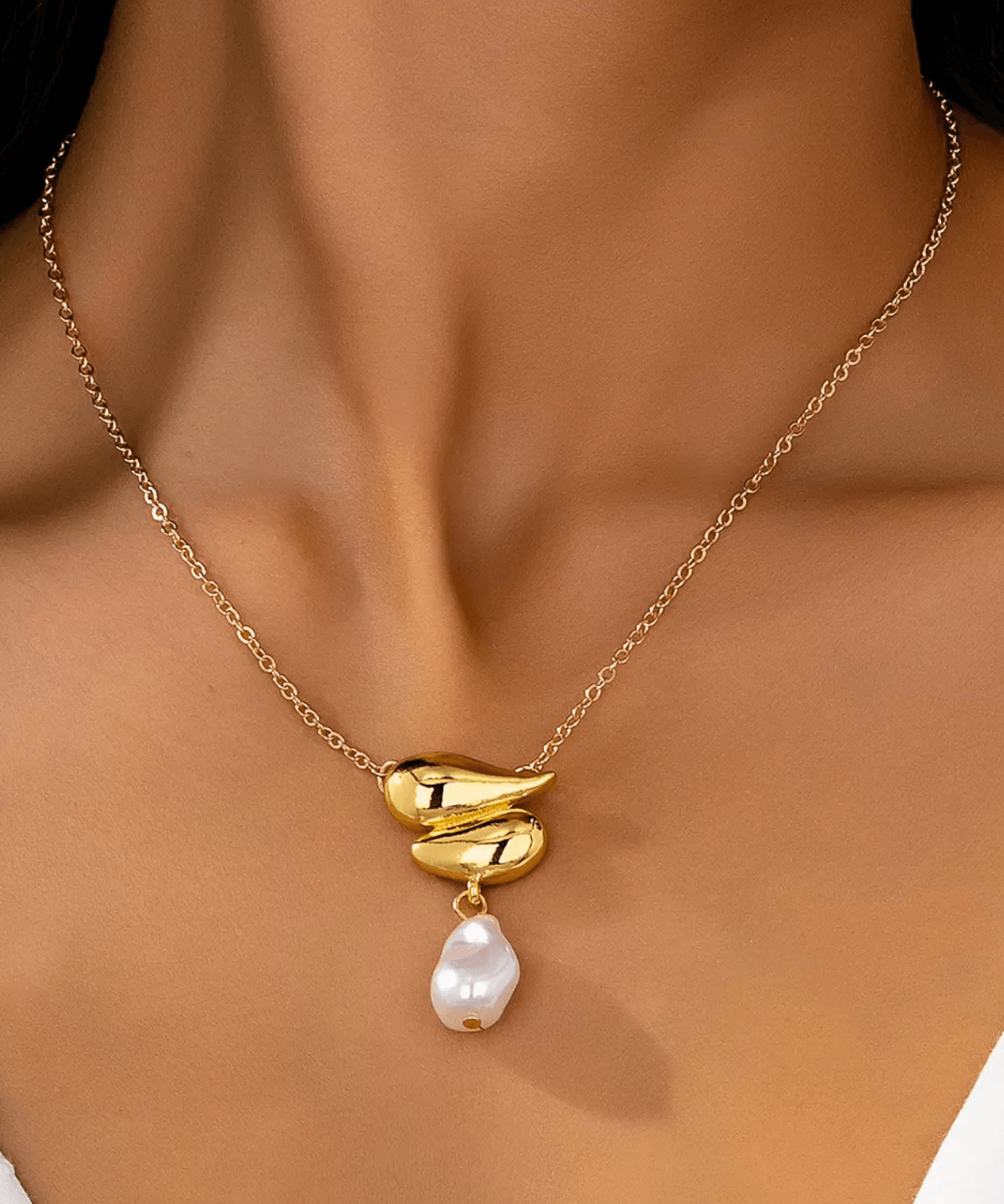 Mason & Madison Co. 18K Gold Pearl Pendant Necklace 18k Women's | Tarnish-Free, Waterproof, Hypoallergenic, Sustainable, High Quality