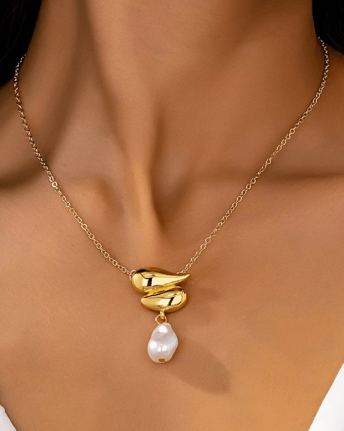 Mason & Madison Co. 18K Gold Pearl Pendant Necklace 18k Women's | Tarnish-Free, Waterproof, Hypoallergenic, Sustainable, High Quality