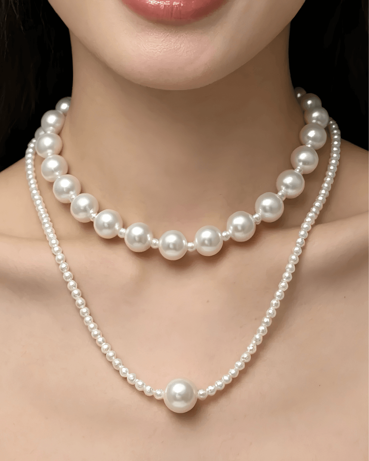 Mason & Madison Co. Pearl Layered Necklace Women's | Tarnish-Free, Waterproof, Hypoallergenic, Sustainable, High Quality 
