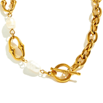 Pearl Gold Chain Necklace, Best Trending Trendy Pearl Gold Chain Necklace Gift for Women, Lady, Mother, Wife, Mason & Madison Co.