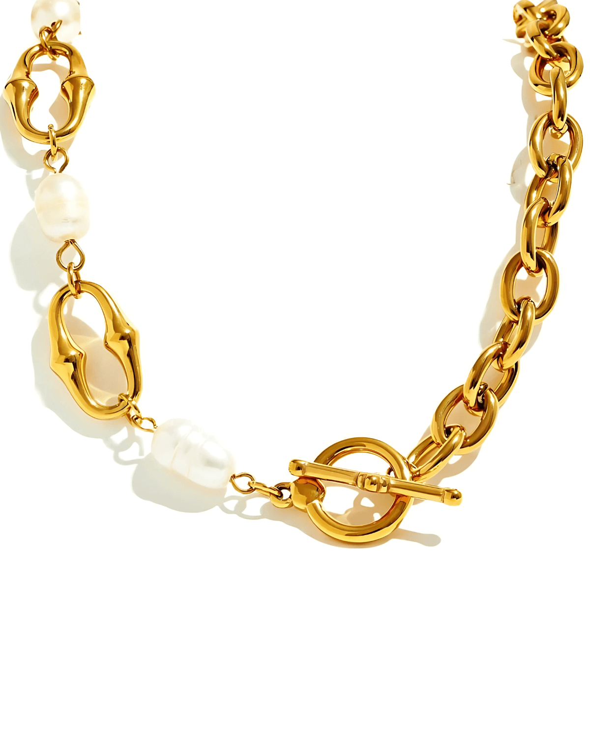 Pearl Gold Chain Necklace, Best Trending Trendy Pearl Gold Chain Necklace Gift for Women, Lady, Mother, Wife, Mason & Madison Co.