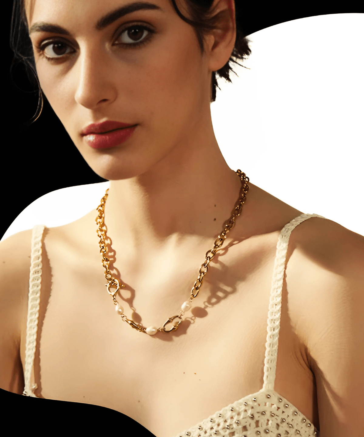 Pearl Gold Chain Necklace, Best Trending Trendy Pearl Gold Chain Necklace Gift for Women, Lady, Mother, Wife, Mason & Madison Co.