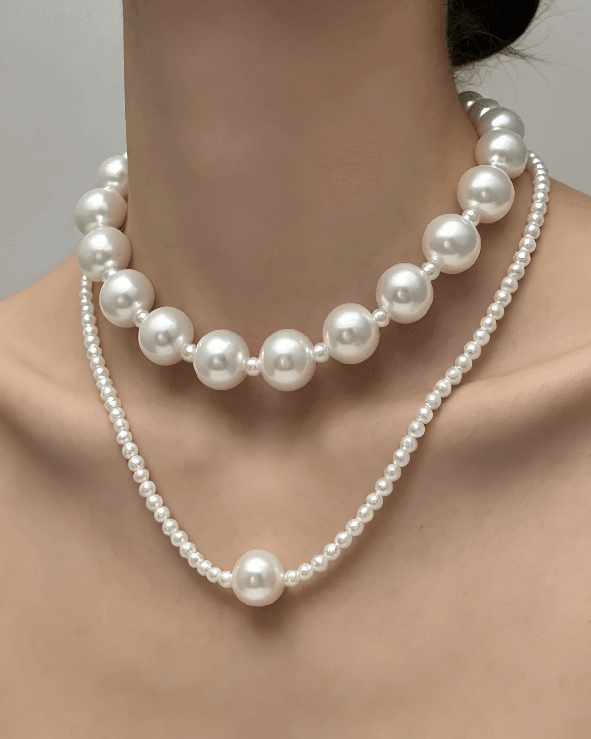 Pearl Layered Necklace Women's | Tarnish-Free, Waterproof, Hypoallergenic, Sustainable, High Quality 