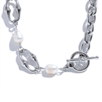Pearl Silver Chain Necklace, Best Trending Trendy Pearl Silver Chain Necklace Gift for Women, Lady, Mother, Wife, Mason & Madison Co.