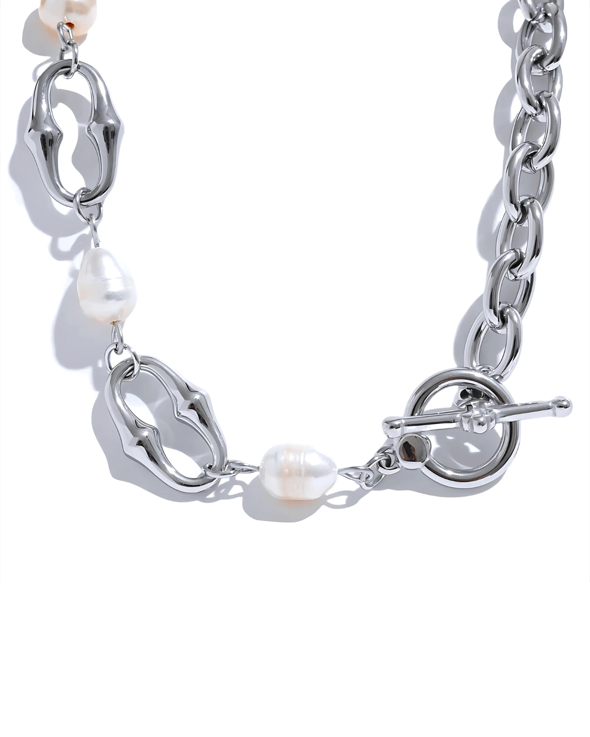 Pearl Silver Chain Necklace, Best Trending Trendy Pearl Silver Chain Necklace Gift for Women, Lady, Mother, Wife, Mason & Madison Co.