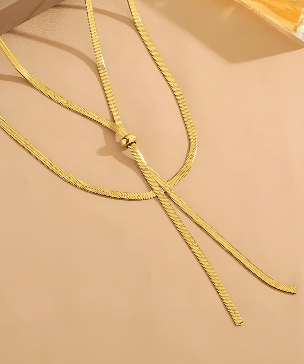 Top 18k Gold Layered Snake Chain Y Necklace - Women's Tarnish-Free, Waterproof, Hypoallergenic, Sustainable, High Quality