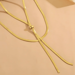 Top 18k Gold Layered Snake Chain Y Necklace - Women's Tarnish-Free, Waterproof, Hypoallergenic, Sustainable, High Quality