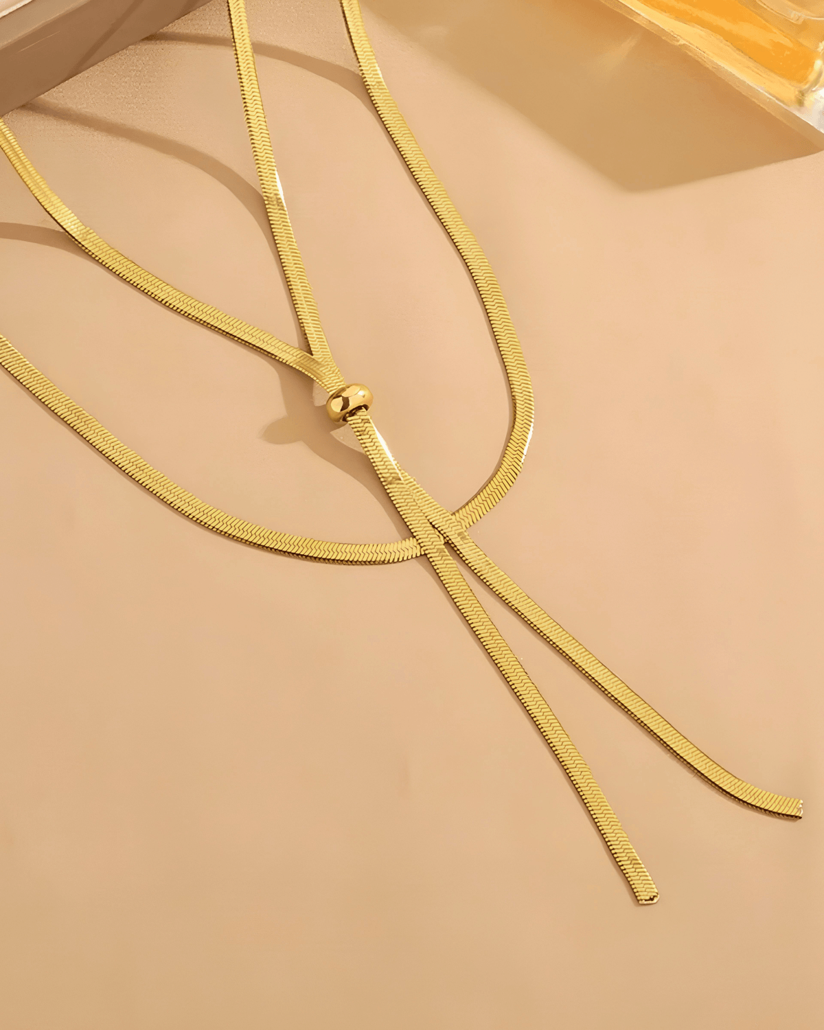 Top 18k Gold Layered Snake Chain Y Necklace - Women's Tarnish-Free, Waterproof, Hypoallergenic, Sustainable, High Quality