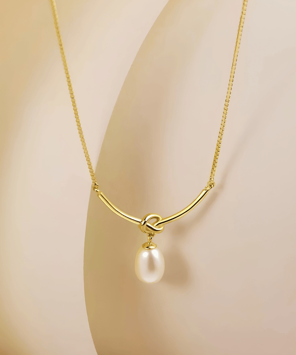 Top 18k Pearl Gold Knot Pendant Necklace - Women's Tarnish-Free, Waterproof, Hypoallergenic, Sustainable, High Quality 
