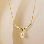 Top 18k Pearl Gold Knot Pendant Necklace - Women's Tarnish-Free, Waterproof, Hypoallergenic, Sustainable, High Quality 