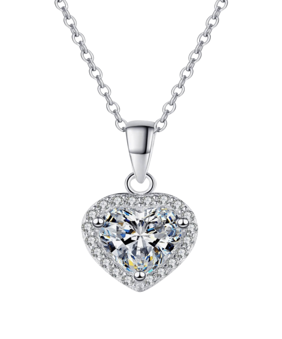 1ct Diamond Heart Necklace, Best Trending Trendy Diamond Heart Necklace Gift for Women, Lady, Mother, Wife.