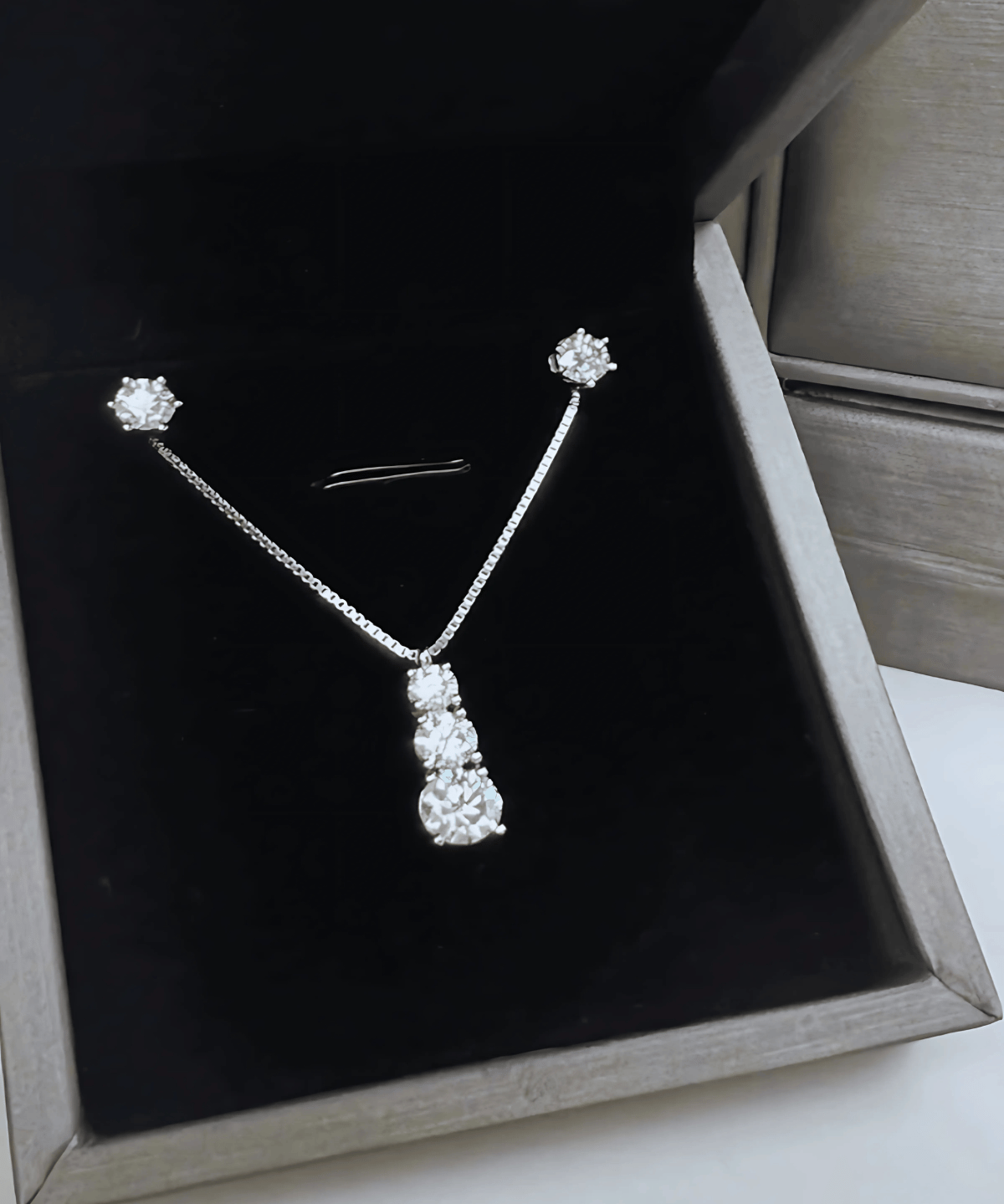 Top 1 Best Trending Diamond Necklace Stud Earrings Set Gift on Sale for Women, Lady, Mother, Wife