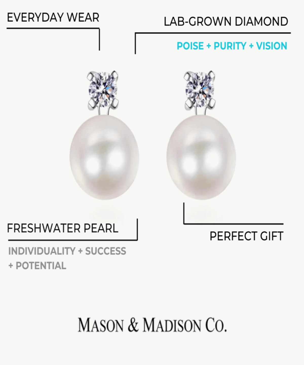1ct Pearl Stud Earrings Women’s Best Trending Gift for Lady Girl Mother Wife,Birthday Travel Vacation Bridal Wedding Party Daily Office Work School,Spring Summer Fall Winter Holiday Sale,Mason & Madison Co.
