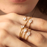 Top Diamond Gold Ring 18K Women's Gift for Her/Mom/Wife Birthday