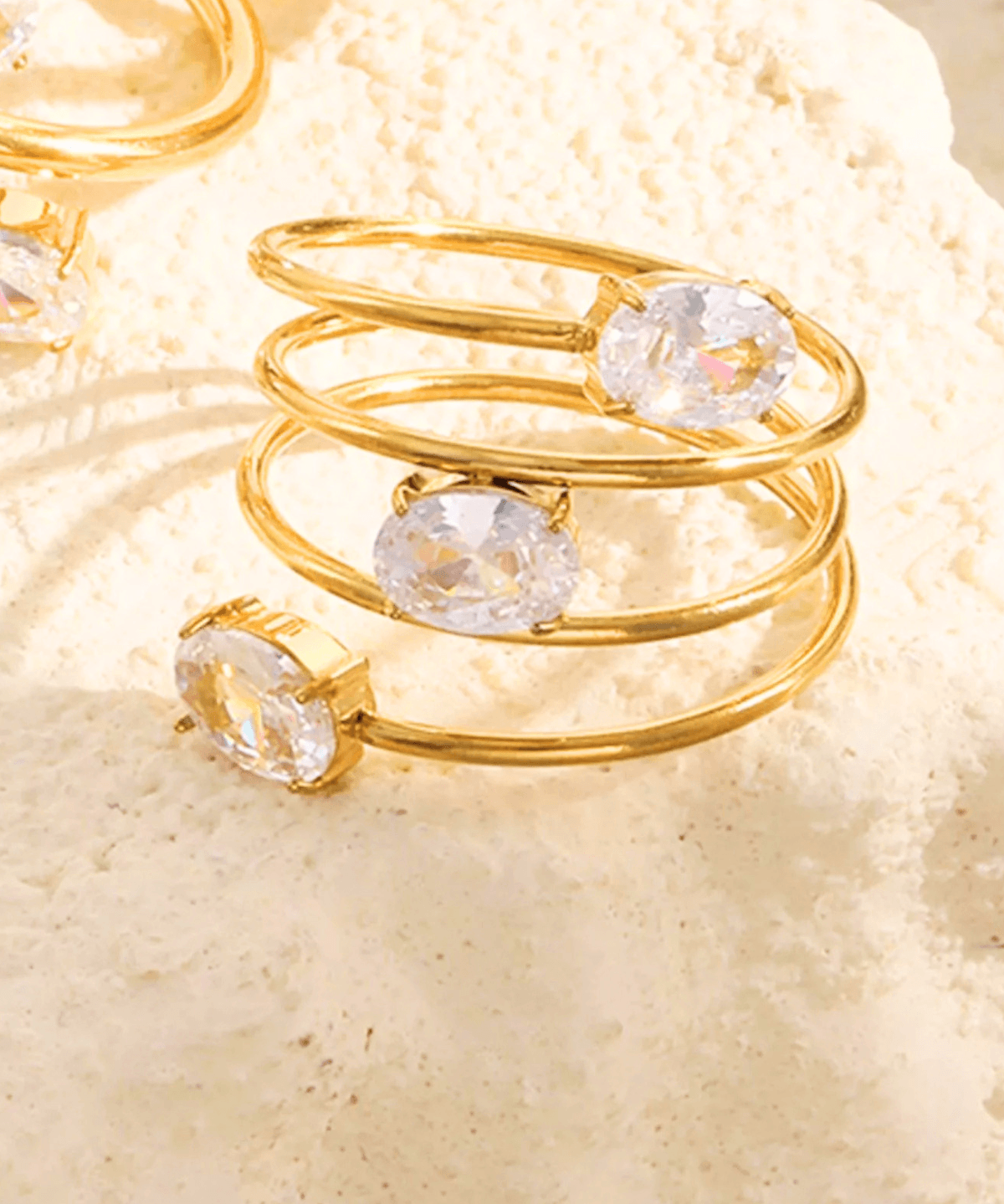 Top Diamond Gold Ring 18K Women's Gift for Her/Mom/Wife Birthday