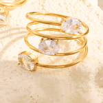 Top Diamond Gold Ring 18K Women's Gift for Her/Mom/Wife Birthday