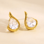 Top Diamond Gold Stud Earrings 18K Women's Gift or Her/Mom/Wife Birthday