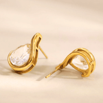Top Diamond Gold Stud Earrings 18K Women's Gift or Her/Mom/Wife Birthday