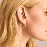 Top Gold Diamond Hoop Earrings 18K Women's Gift for Her/Wife/Mom Birthday