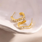 Top Gold Diamond Hoop Earrings 18K Women's Gift for Her/Wife/Mom Birthday