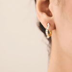 Trending Gold Diamond Hoop Earrings 18K Women's Gift for Her/Wife/Mom Birthday