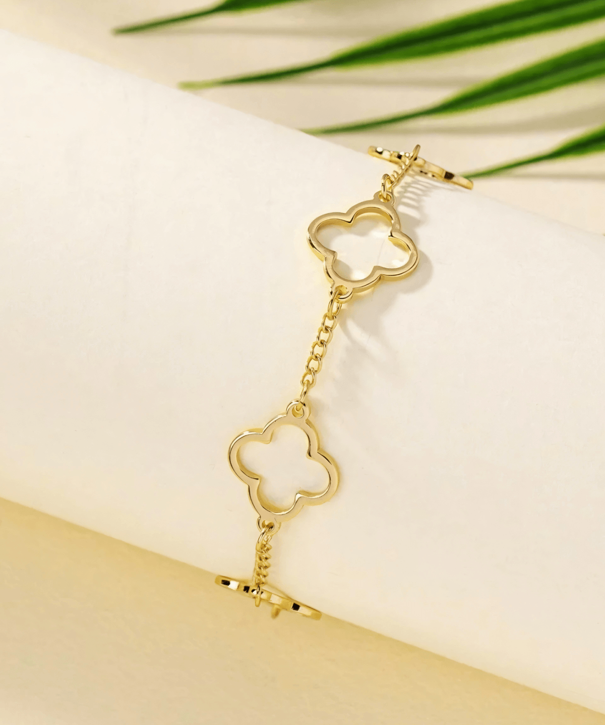 Women's Best Gold Bracelet Clover Link Chain Bracelet