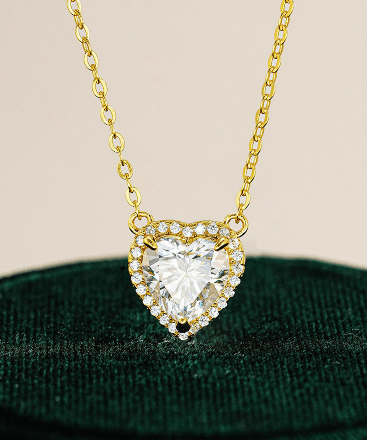 Women's Gold Heart Necklace, Mason & Madison Co. 2 Carat Diamond Gold Heart Necklace