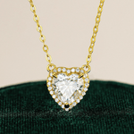 Women's Gold Heart Necklace, Mason & Madison Co. 2 Carat Diamond Gold Heart Necklace