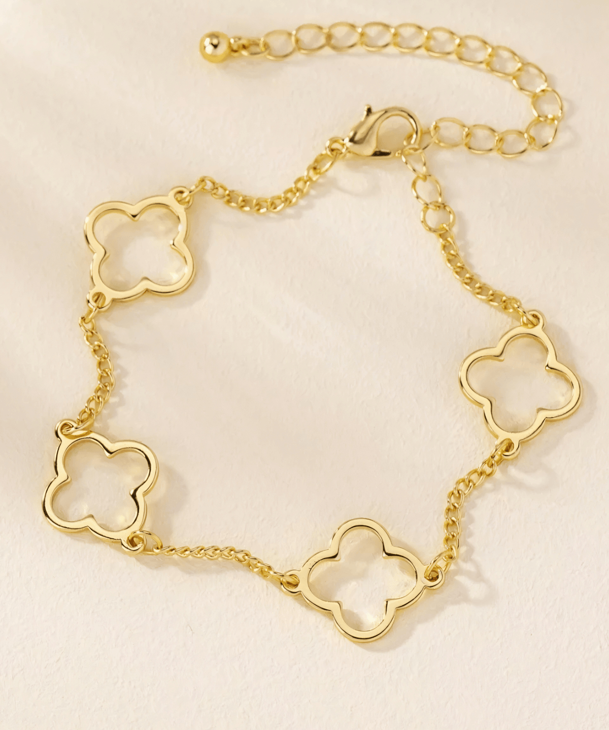 Women's Top Gold Bracelet Clover Link Chain Bracelet