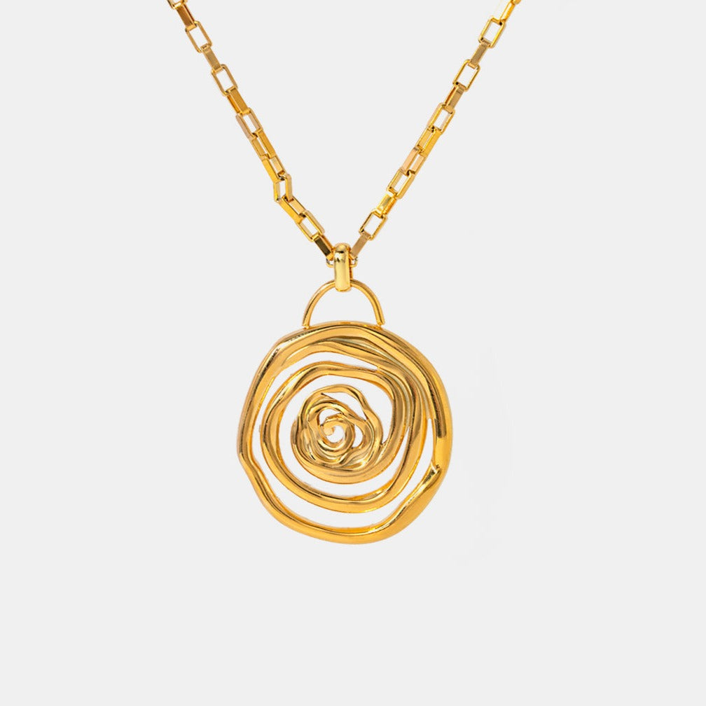 Gold Spiral Pendant Necklace