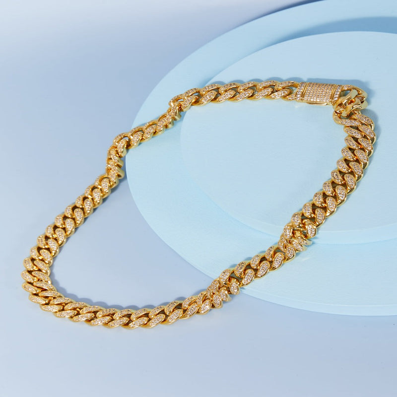 On My Mind - Gold Diamond Chunky Curb Chain Necklace