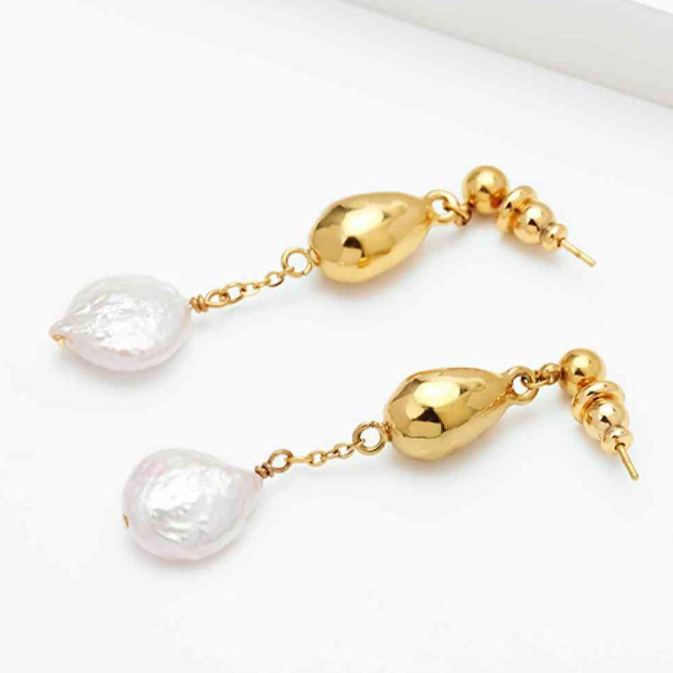 1# BEST Gold Pearl Earrings Jewelry Gift for Women | #1 Best Most Top Trendy Trending Yellow Gold Pearl Drop Earrings Jewelry Gift for Women, Girls, Girlfriend, Mother, Wife, Daughter, Ladies | Mason & Madison Co.