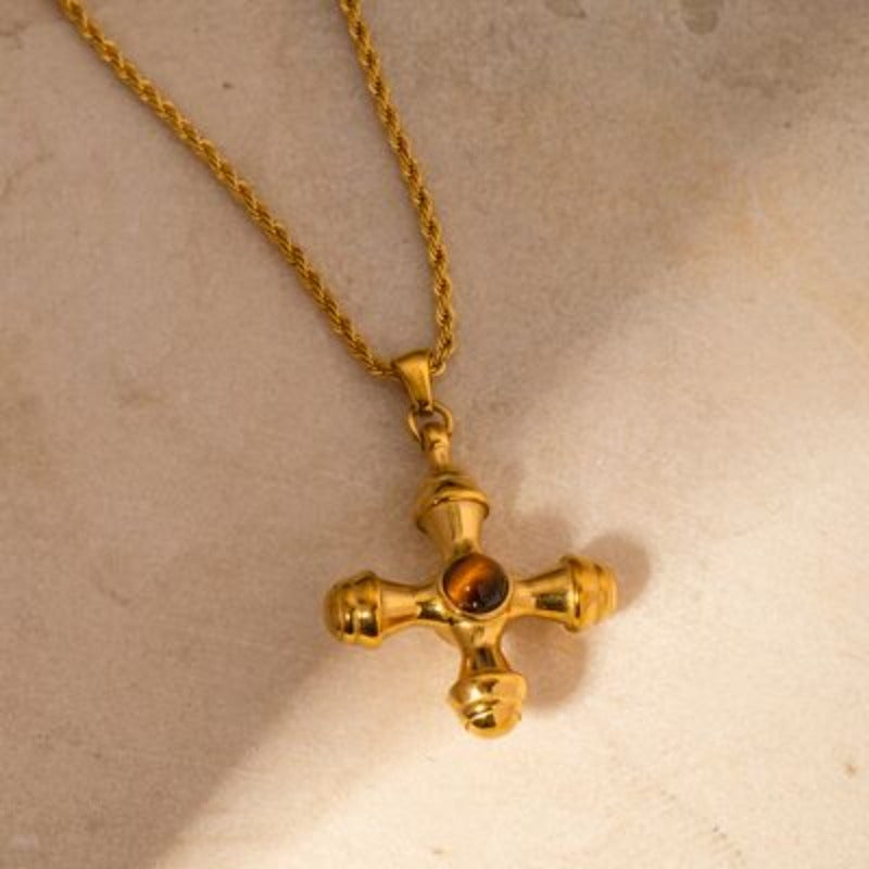 Best Gold Pendant Necklace Jewelry Gift | Best Aesthetic Yellow Gold Cross Pendant Necklace Jewelry Gift for Women, Mason & Madison Co.