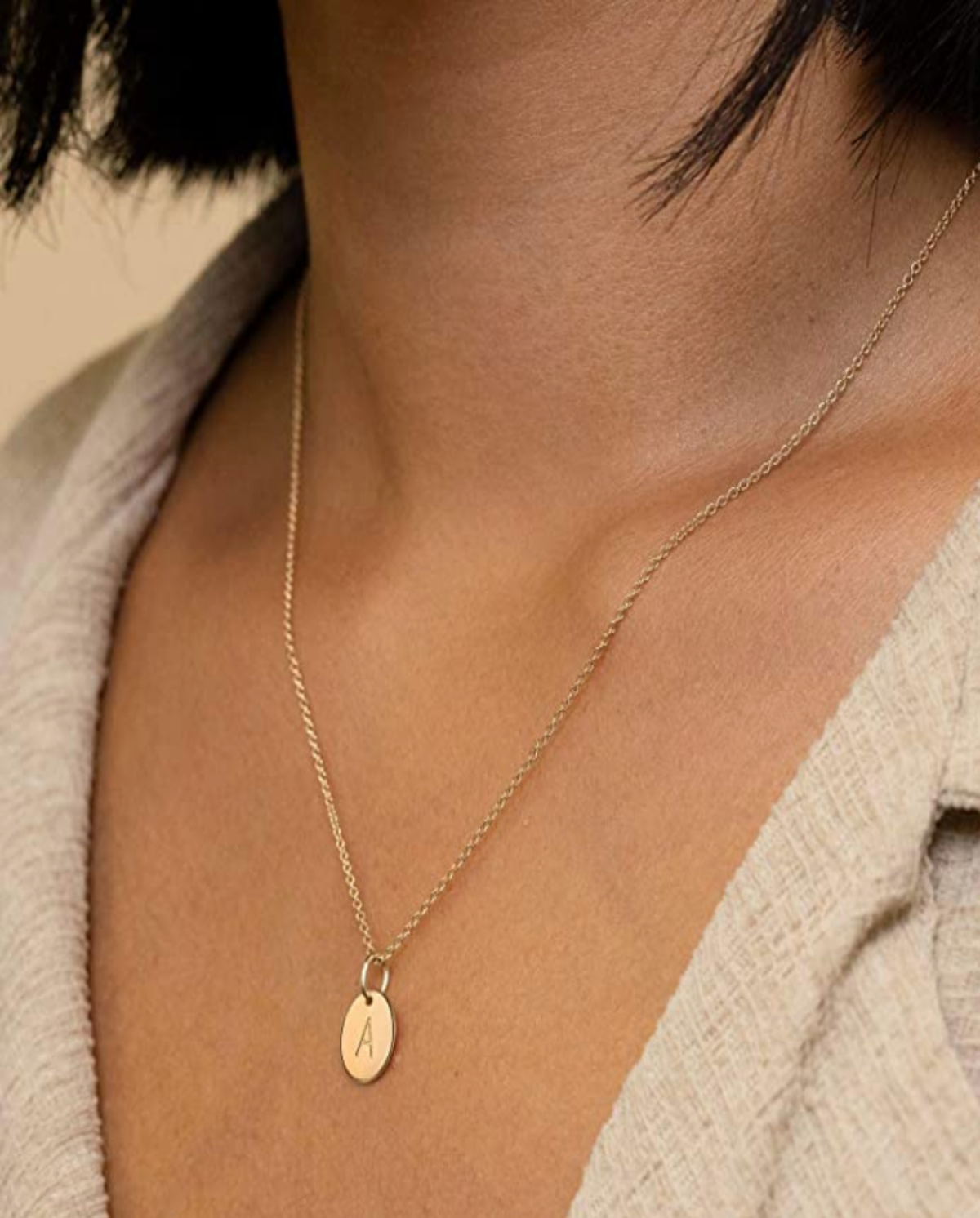 18K Gold Letter Necklace, Best Trending Trendy Gold Letter Necklace Gift for Women, Lady, Mother, Wife.