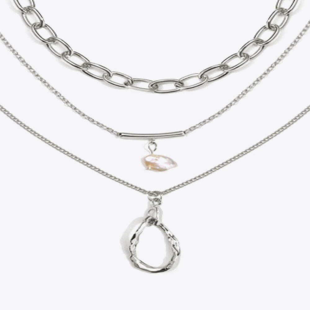 Best Silver Layering Chain Necklace Jewelry | Best Aesthetic Silver Layered Necklace Jewelry Gift for Women, Mother, Wife | Mason & Madison Co.