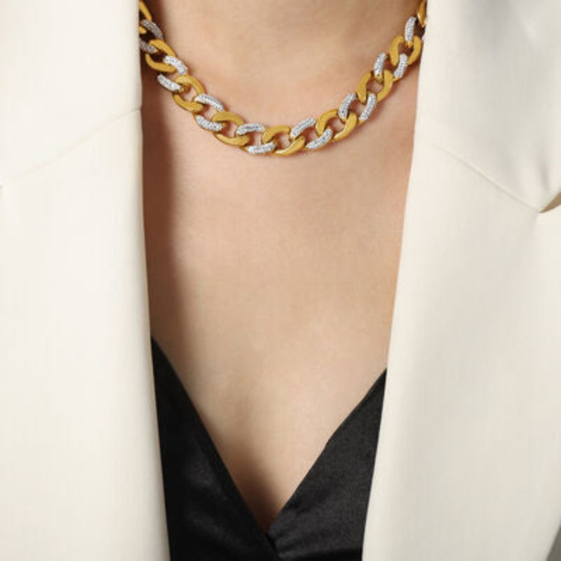 Gold & Diamond Chunky Chain Necklace