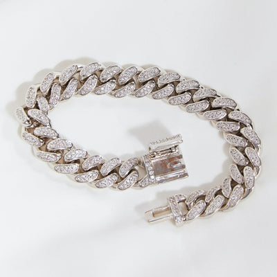 Women's Silver Diamond Chunky Chain Bracelet, Best Silver Diamond Chunky Chain Bracelet for Women Gift, Mason & Madison Co.