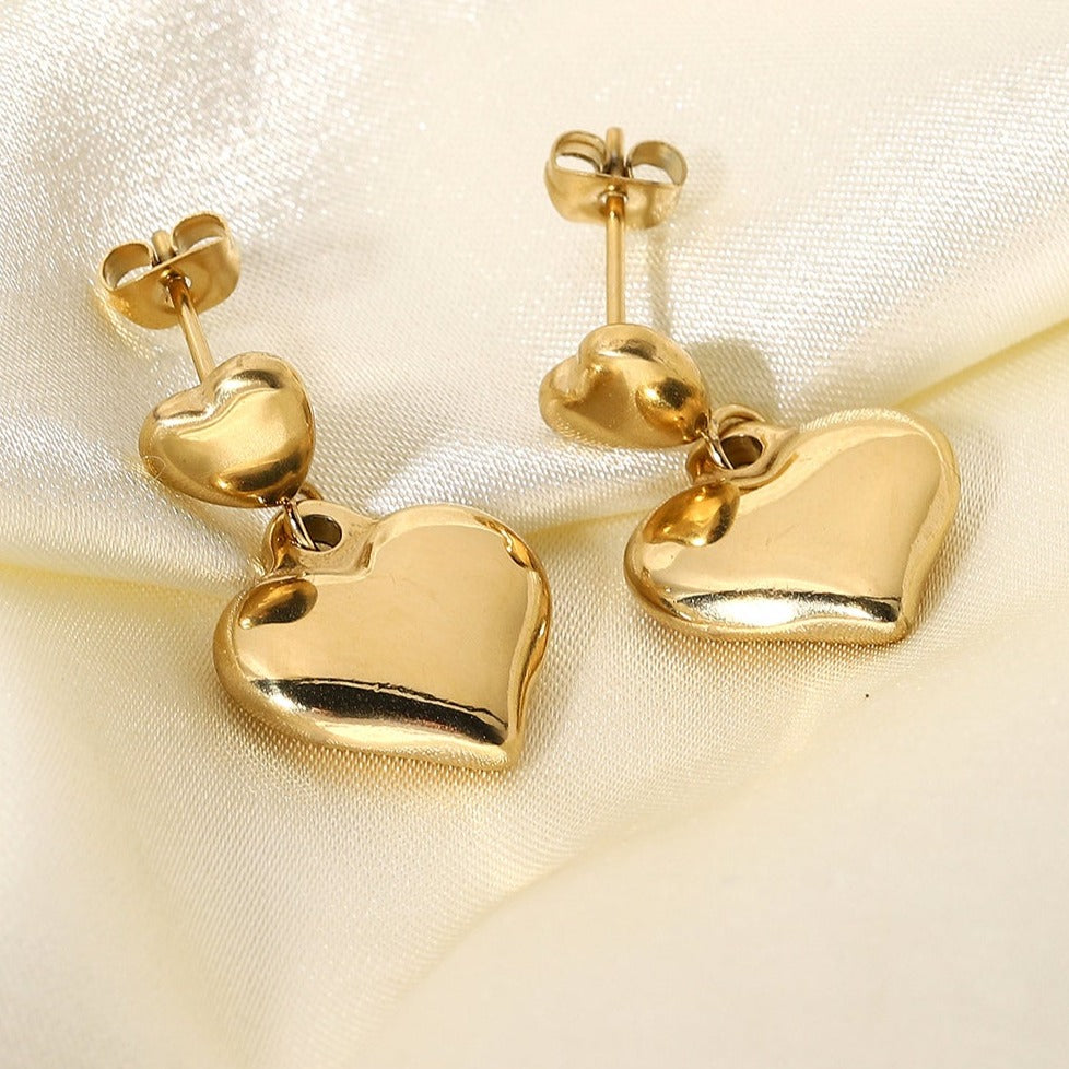 Gold Heart Stud Earrings – Design Gold Jewelry