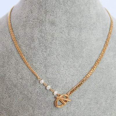 Best Gold Jewelry Gift | Best Aesthetic Yellow Gold Chain with Pearl Necklace Jewelry Gift for Women, Girls, Girlfriend, Mother, Wife, Daughter | Mason & Madison Co.