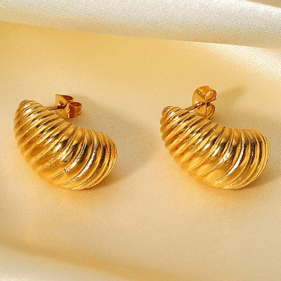 Grace Shell Gold Plated Earrings | Oliver Bonas