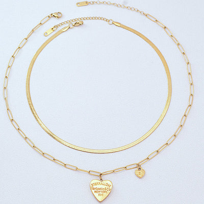 Best Gold Heart Statement Necklaces Bundle Jewelry Gift | Best Aesthetic Yellow Gold Chain Necklace Jewelry Gift for Women, Girls, Girlfriend, Mother, Wife, Daughter | Mason & Madison Co.